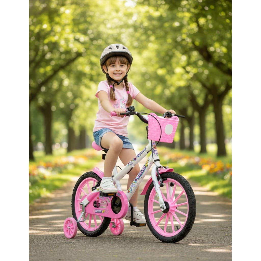 Bicicleta Infantil Aro 16 Colli Aurora C/ Cestinho Rodinhas 3 a 6 Anos Bike