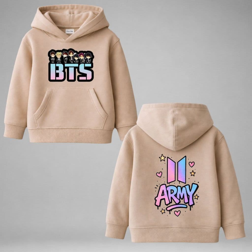 Blusa De Frio Moletom Capuz Flanelada  Unissex Bts K-Pop Turnê Fãs Banda Coreana Estilosa Unissex Quentinha