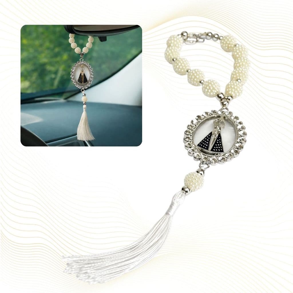 Terço Nossa Senhora Aparecida Para Carro Retrovisor Proteção Veicular