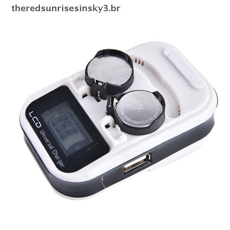 TSBR US Plug 2 Slot LIR2032 LIR2025 LIR2016 Botão Carregador De Bateria De Célula Tipo Moeda LCD .