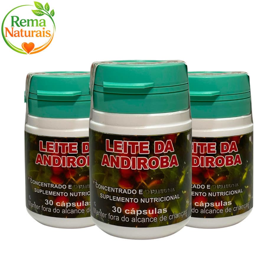 3 Frascos Leite Da Andiroba Original 30 Cáps
