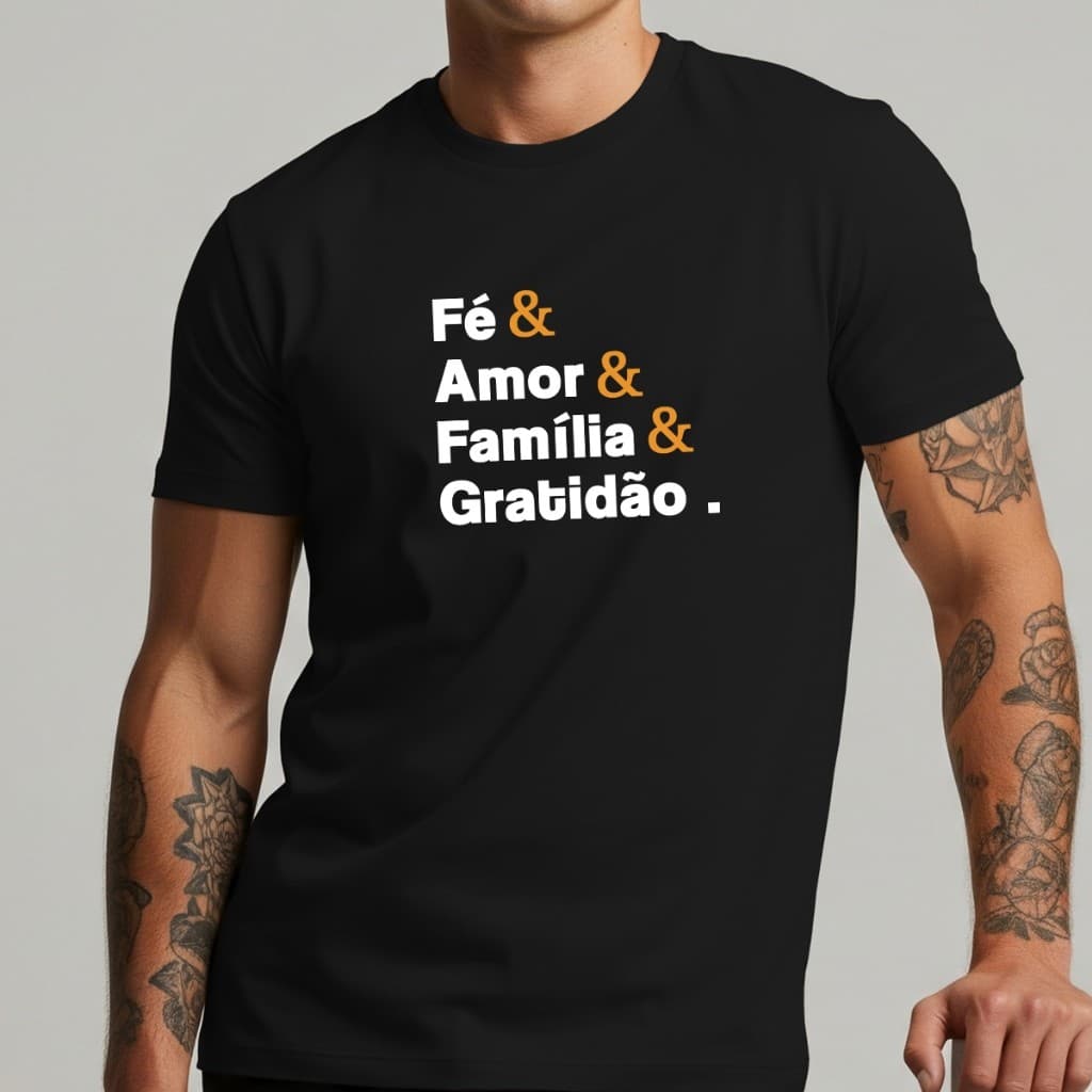 Camiseta Masculina Fe e Amor Lançamento Camiseta 100% Algodão Camisetão Solta Plus Size Camiseta - NB the Shirt