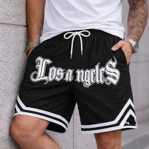 Bermuda Basquete Short Masculino Los Angeles Streetwear Dry-fit Casual Academia Verão Esportivo Urbano