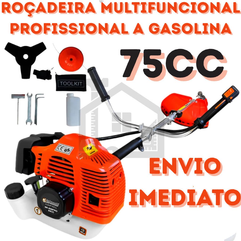 Roçadeira Multifuncional 75cc Nakasaki A Gasolina Profissional + Acessórios Alta Performace e Versatilidade