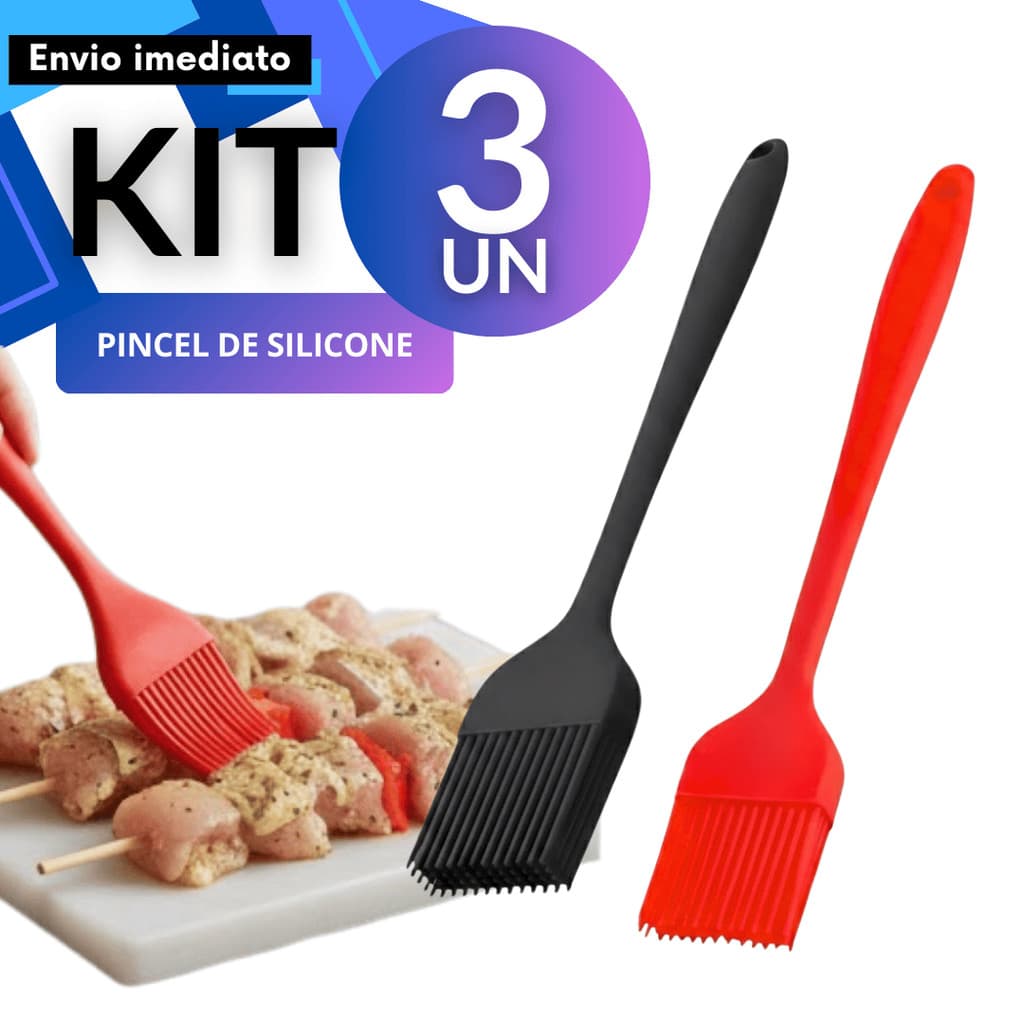 Kit 2/ 3/ 5/ 8 Pincel/Pincéis Culinário de Silicone 21cm Culinário Para Molhos Manteiga Ovos Confeitaria Churrasco