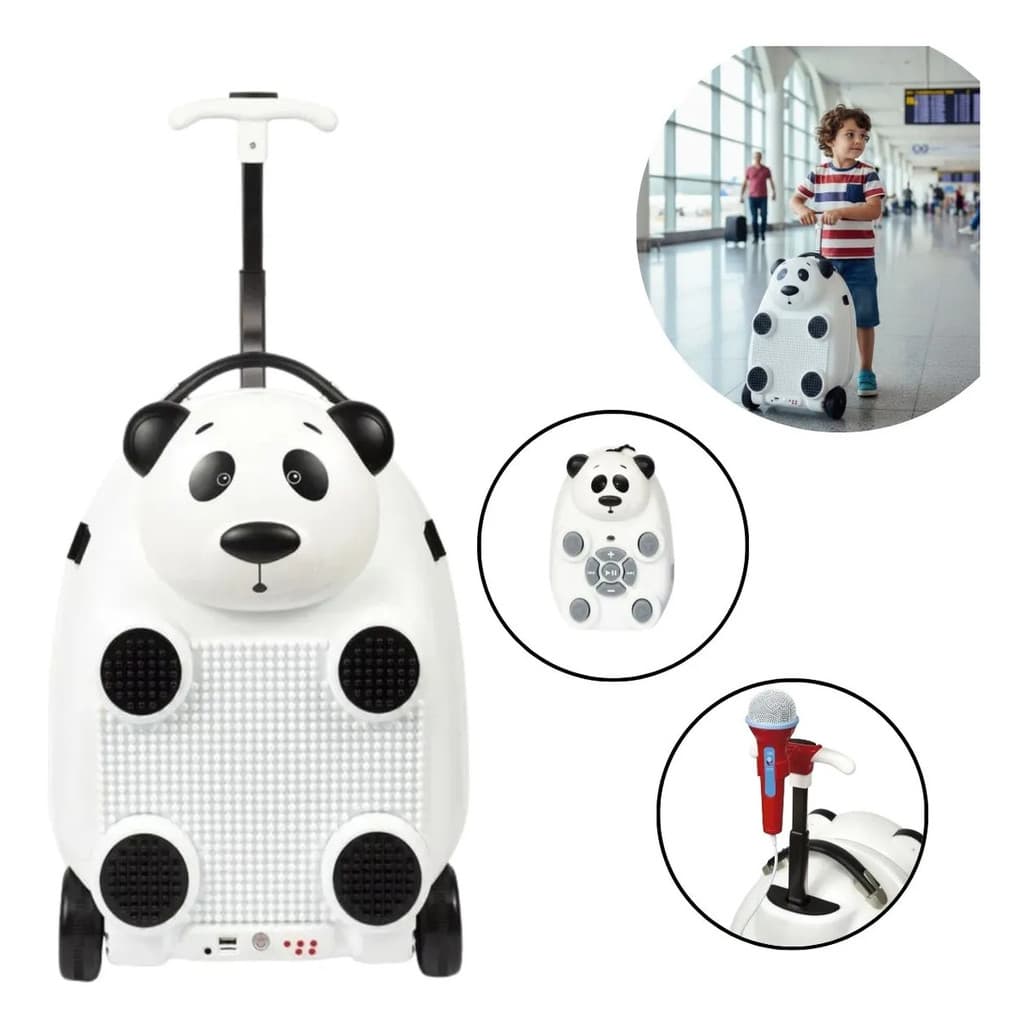 MALA INFANTIL 3 EM 1 COM CAIXA DE SOM MICROFONE BLOCO DE MONTAR BW361