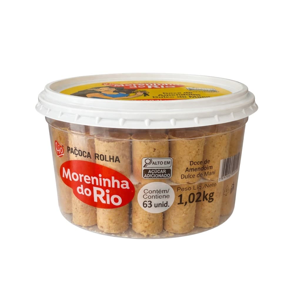 Paçoca Rolha Moreninha Do Rio 63un Paçoquinha Saborosa