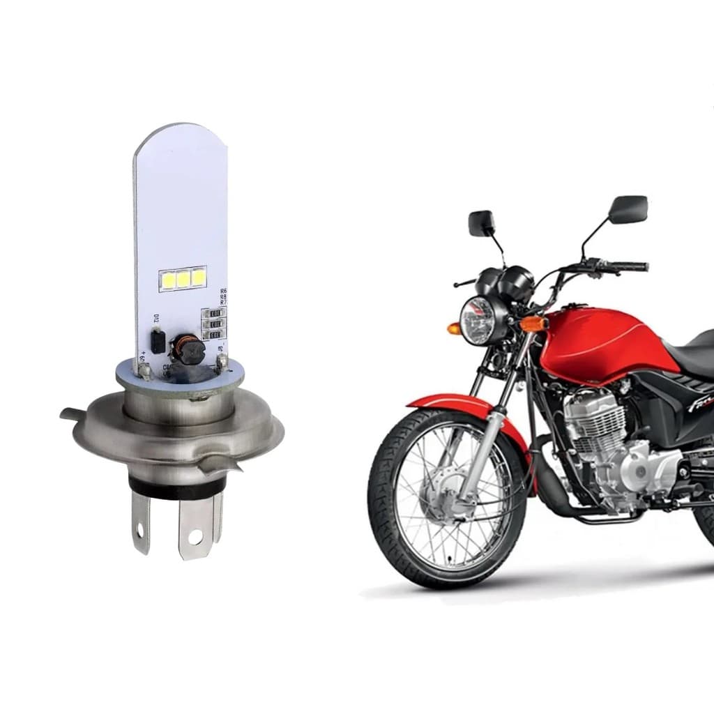 Lâmpada Farol Super Led Moto Honda CG 125 H4 6500K