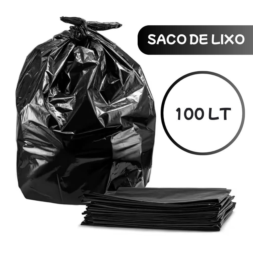 Saco De Lixo Preto 100 Litros 100 Unidades LT