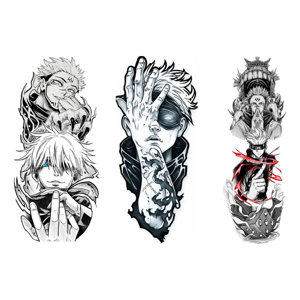 3 Tatuagem Temporária Falsa  Jujitsu Kaisen
