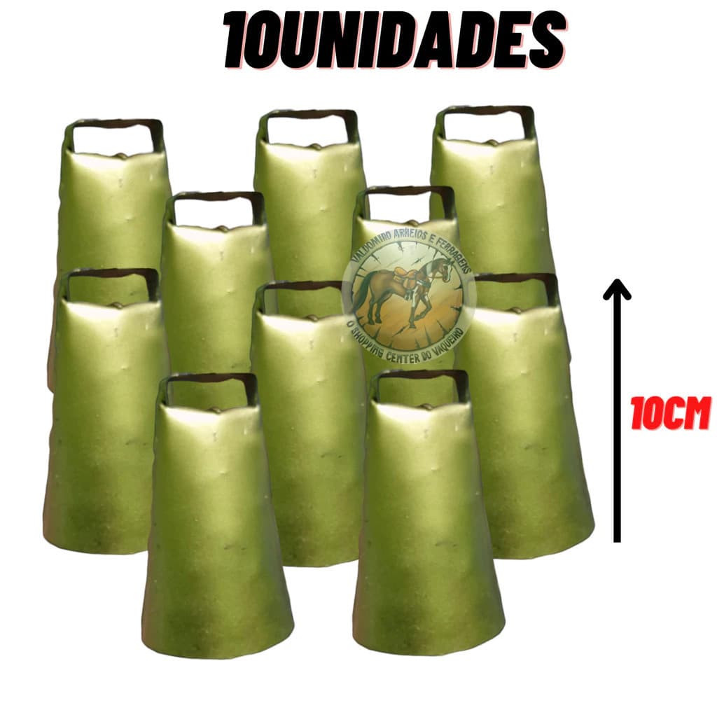 kit 10 Sino de latão Sincerro Cabras Bode Cabritos Bezerros Garrotes Boi Vaca Touro pequeno 10cm