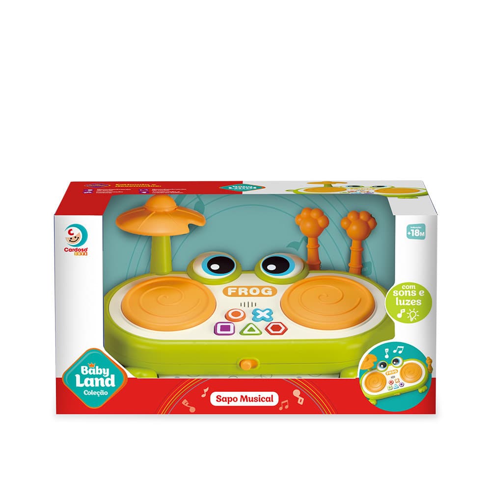 Bateria Sapo Músical Brinquedo Educativo