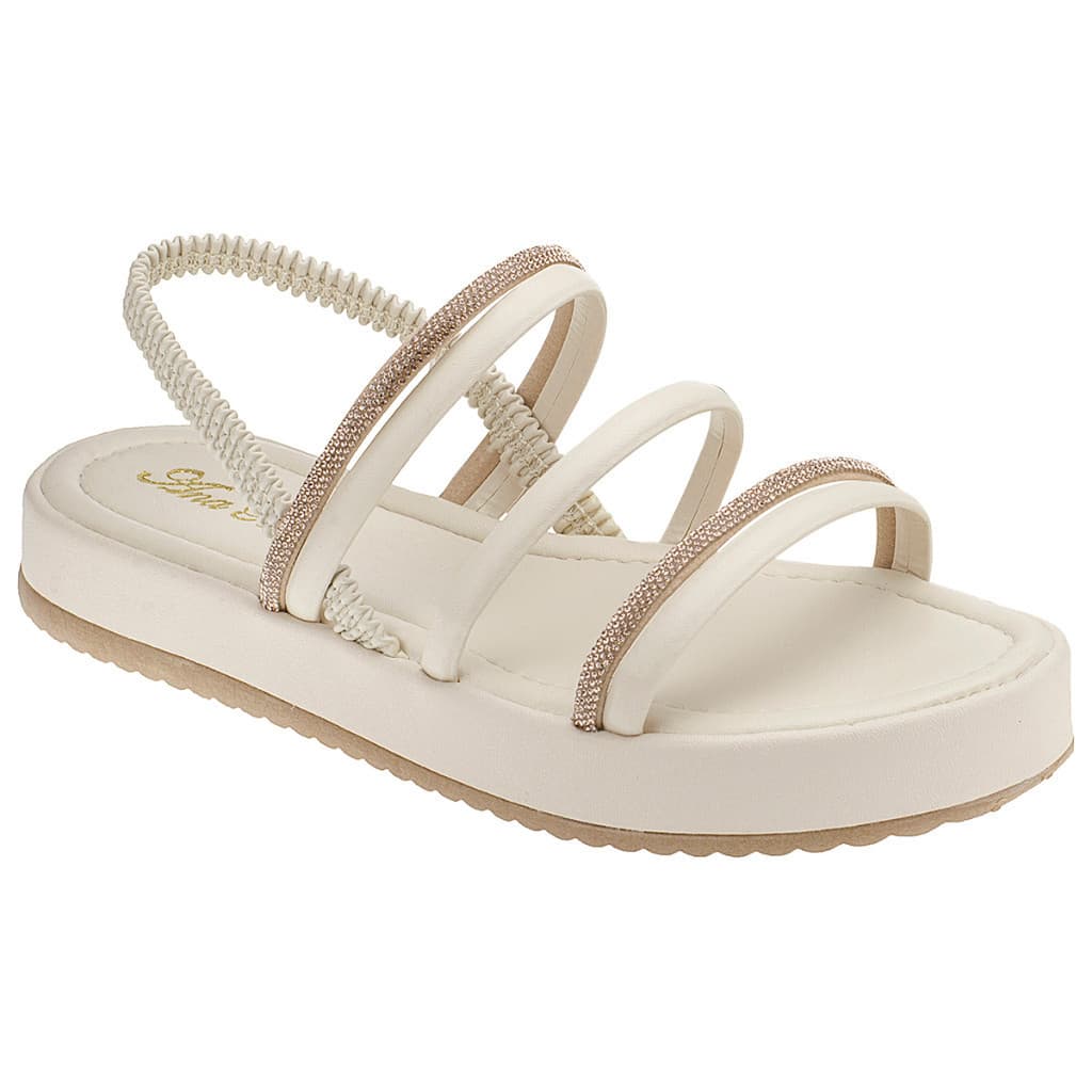 Sandália Papete Brilho Moda Luxo Feminina Plataforma 187
