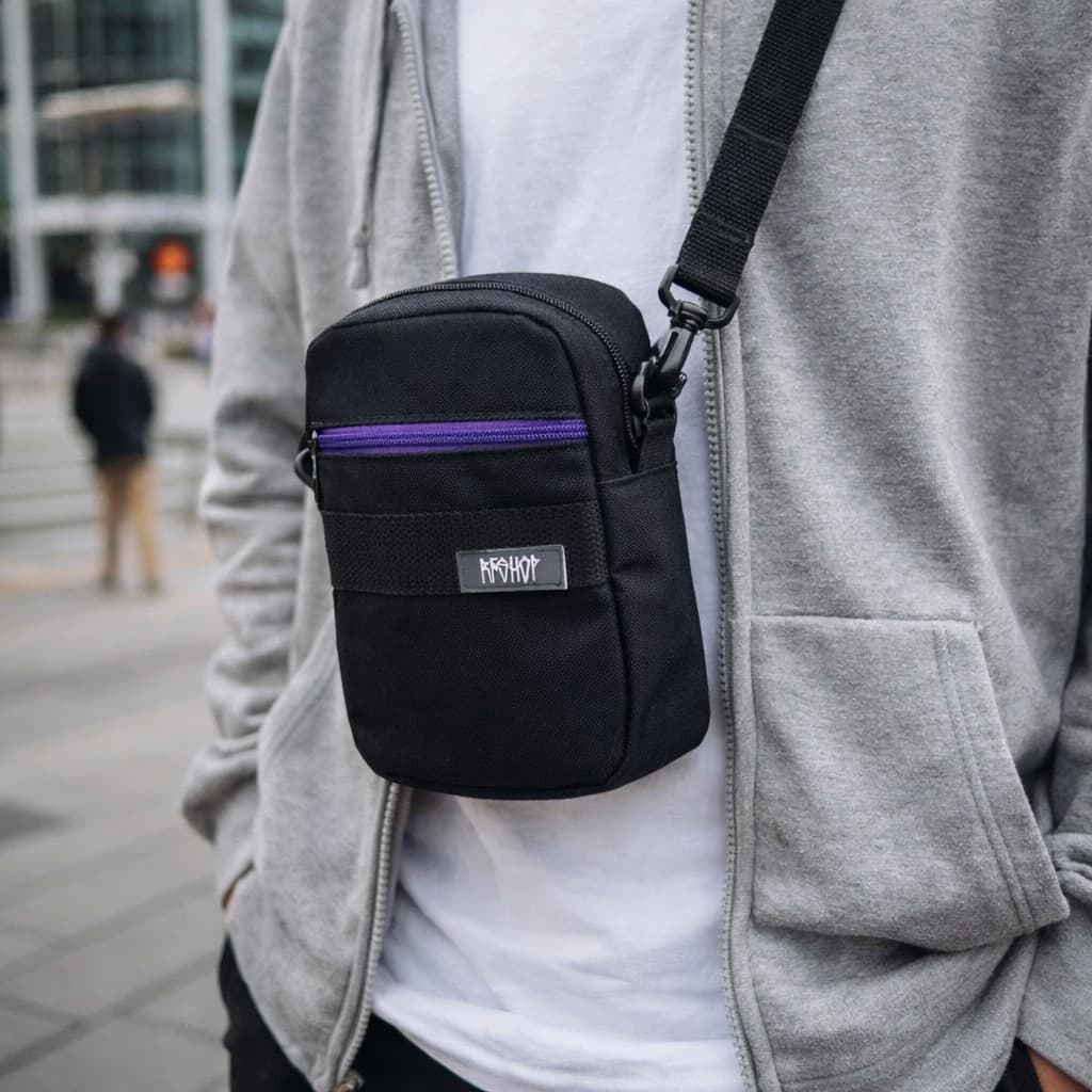 Bolsa Shoulder Bag Masculina Compacta Transversal Streetwear Porta Celular Carteira Resistente