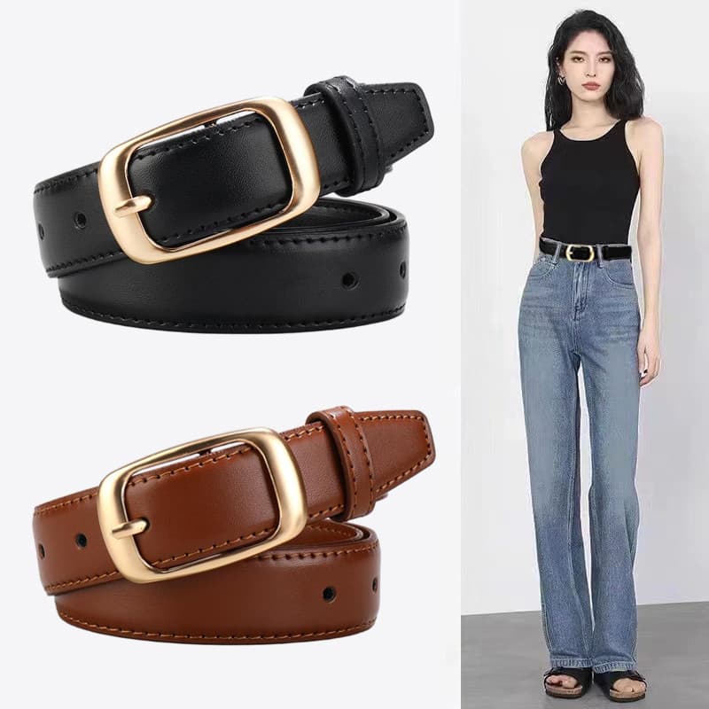 Senhoras cinto simples All-Match Casual versão coreana 2026 novo estilo Design nicho combinando Jeans cinto feminino na