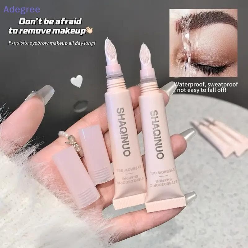 Adegree 6.8g 3D Brow Gel À Prova D'água De Manchas E Modelagem De Sobrancelha Com Pincel De Silicone Suporte De Longa Du