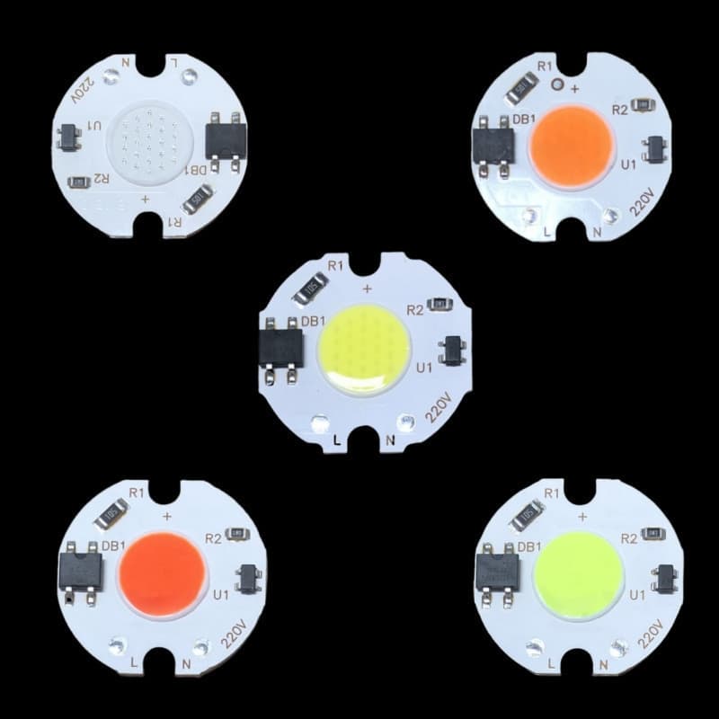 5 Pçs AC220V Unidade De Alta Tensão Livre COB Grânulo Chip 3W5W7WLED Pista Para Baixo Luz Armário Vinho Polegar Ponto Fo