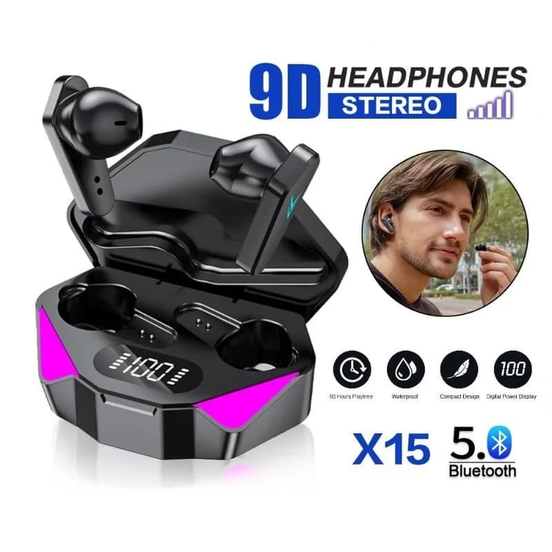 X15 Fone De Ouvido para Jogos Bluetooth 5.Tws Stereo Ultra Baixa Latency Gaming Headset，SWIFT TECH BR