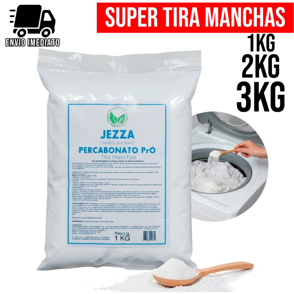 Alvejante Sem Cloro Percarbonato de Sódio Super Tira Manchas 1 a 3kg Roupas Brancas Limpeza TS