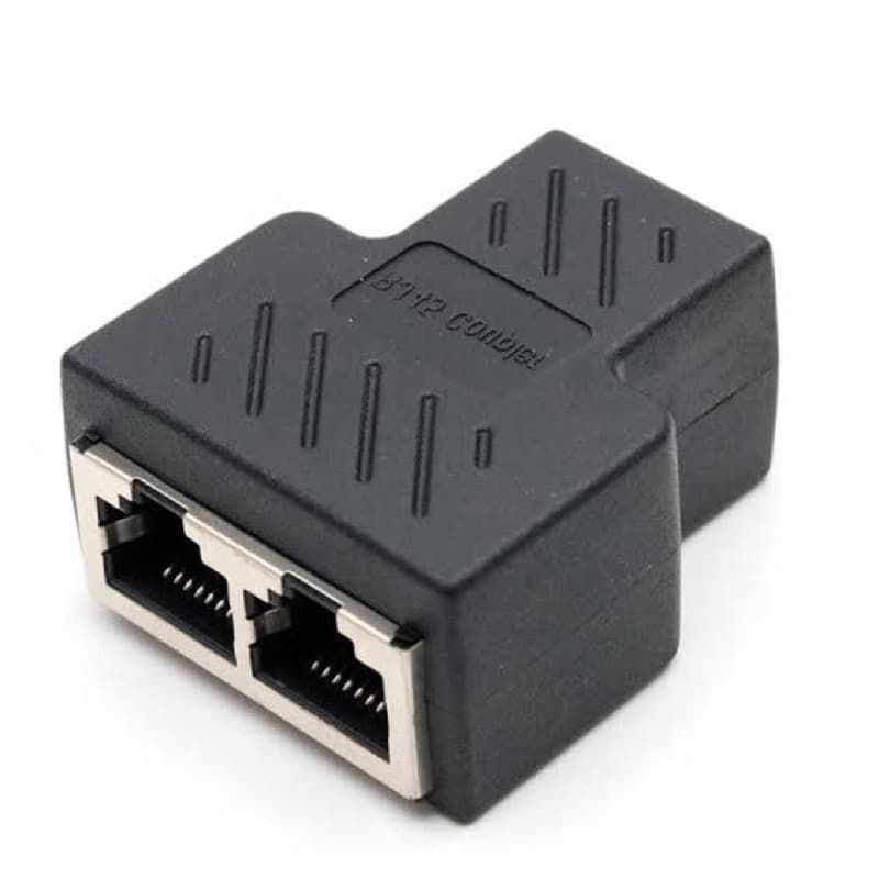 Adaptador distribuidor cabo rede De 1 a 2 vías Rj45 metal