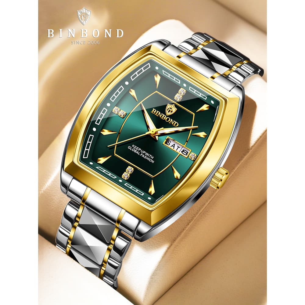 Genuíno novo estilo à prova dwaterproof água relógio masculino duplo calendário na moda Casual luminoso relógio de quart