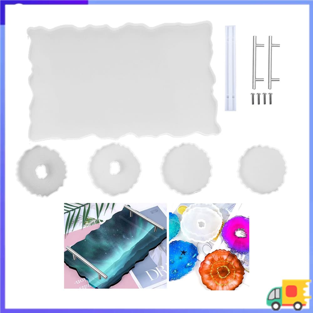 Molde de bandeja com alça, resina epóxi, molde de Silicone para preservação de buquê