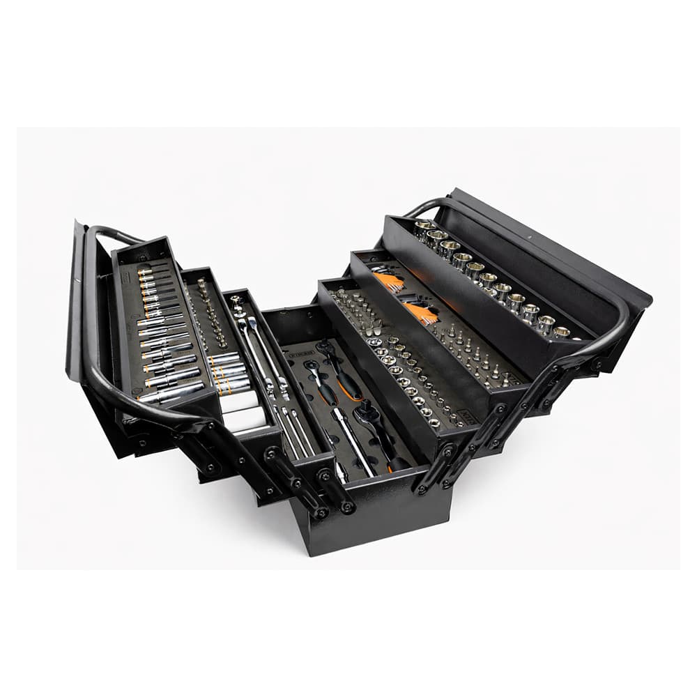 Kit Caixa de Ferramentas 7 Gavetas XCXA-003P + Kit de Ferramentas 178 Peças 5000R + Berços