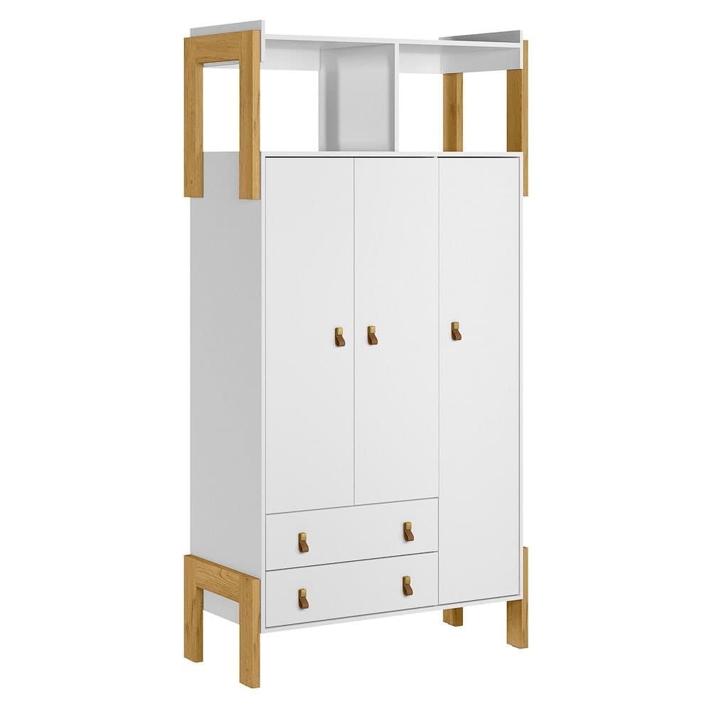 Guarda Roupa Quarto Infantil Bebê 3 Portas 2 Gavetas com Nicho Fantasia 4375
