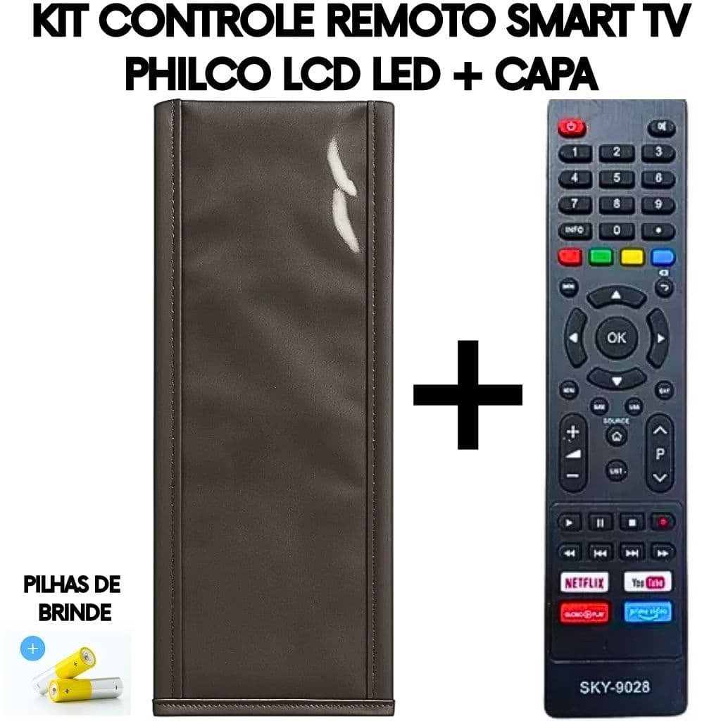 Controle Remoto Compatível Philco Smart TV LED LCD + Capa Protetora Pronto Uso