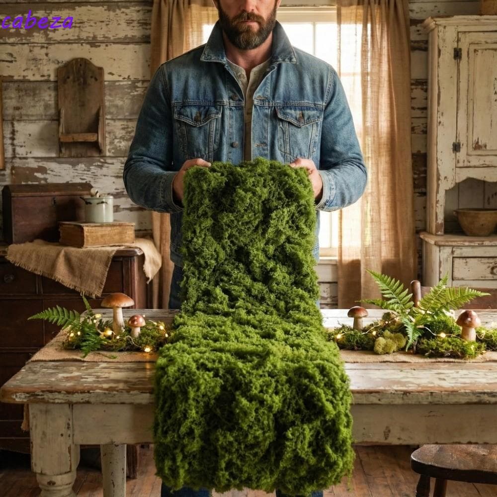 CABEZA Gramado De Musgo Falso , Tapete De Grama Artificial Realista Durável Verde Ano