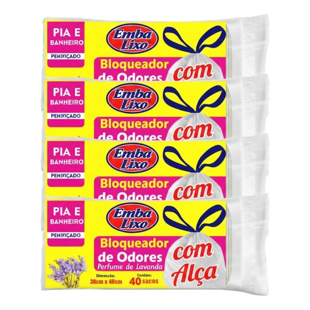 Saco De Lixo 10l Pia  Banheiro Lavanda Com Alça 40un +brinde