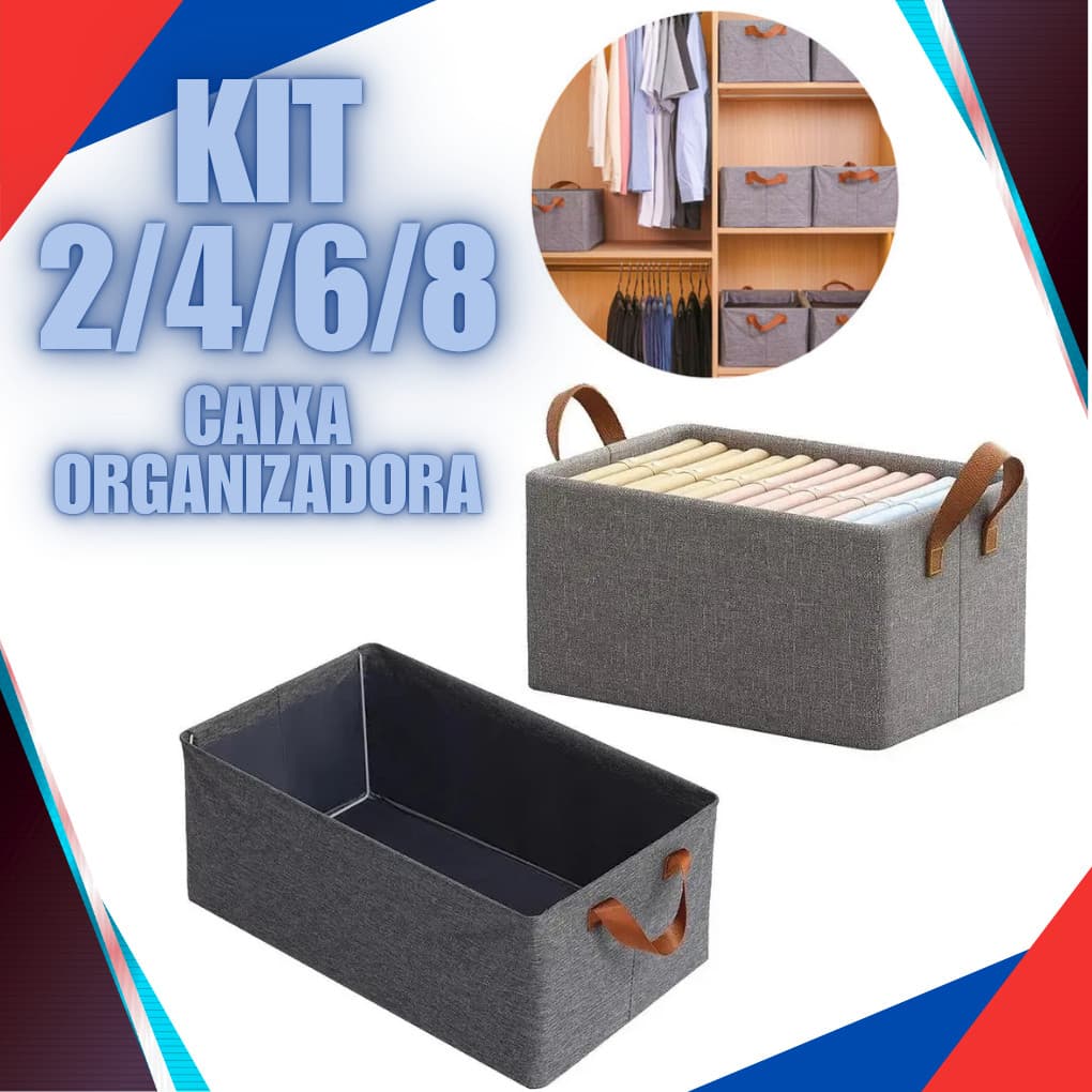 Caixa Organizadora Grande Com Tampa Transparente Dobrável Resistente Multiuso Para Roupas Sapateira