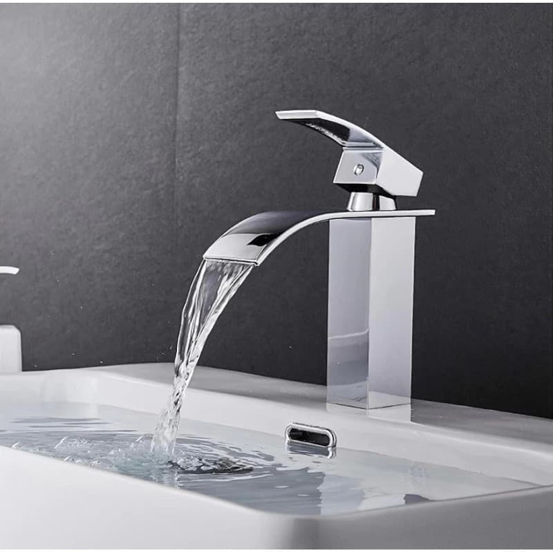 Torneira Cascata Banheiro Monocomando Quente e Frio Aço Inox 304 Alta/Baixa Preto ou Cromado