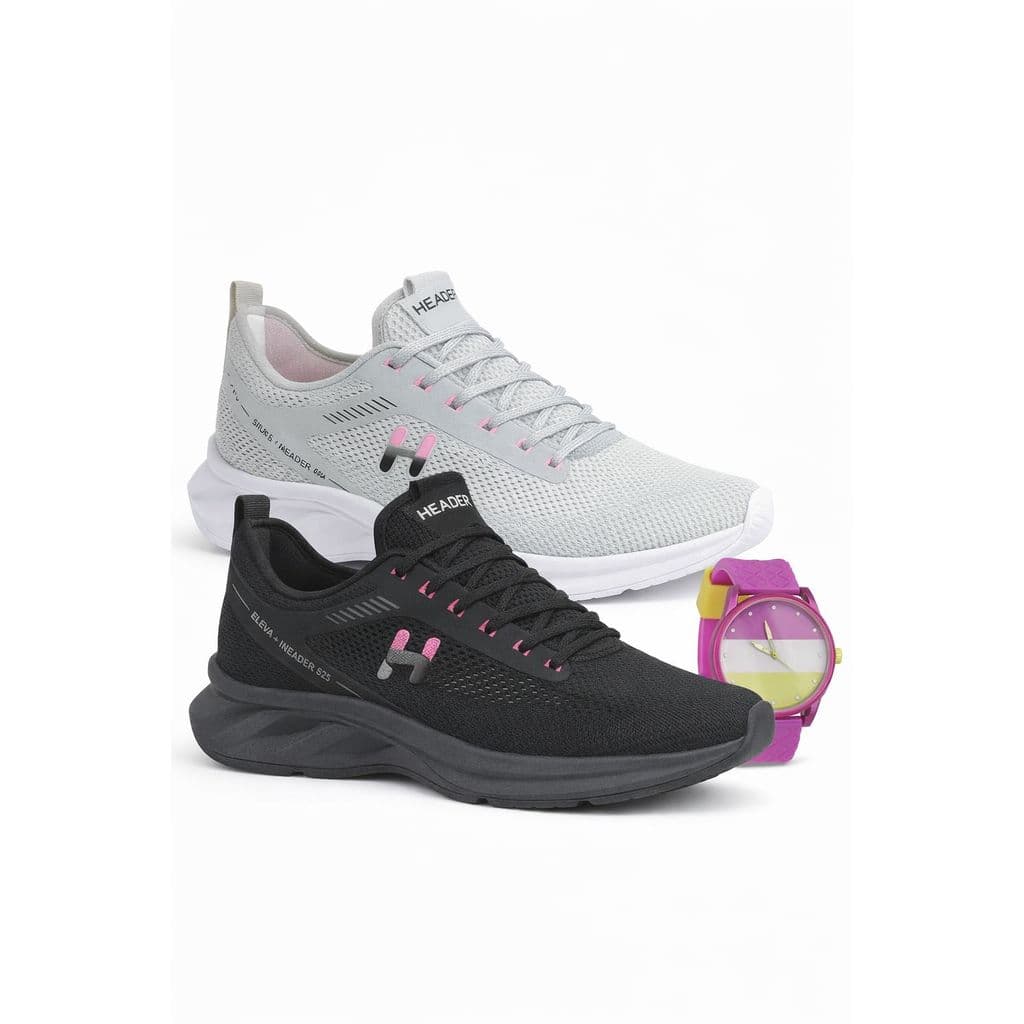 kit Tenis feminino Run casual academia leve e confortavel + relogio feminino