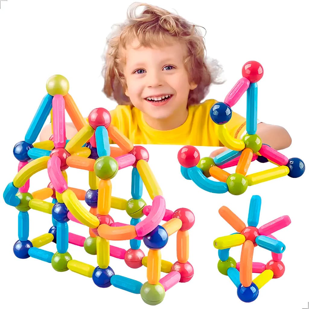 Blocos De Construção 3d Magnéticos Brinquedo ímã Varas Bolas Jogo Montagem Para Crianças