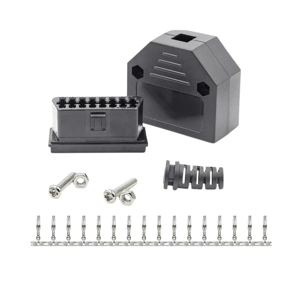 Conector Obd2 Femea J1962 Tomada 16 Pinos Montável Kit 5 unidades Personalizável