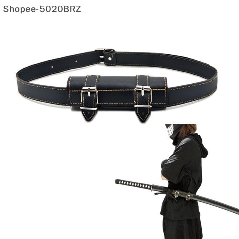 [THEBR] Cinto De Couro PU Para Katana Suporte De Espada Medieval Adereços De Cosplay Bainha Demon Slayer [BR]