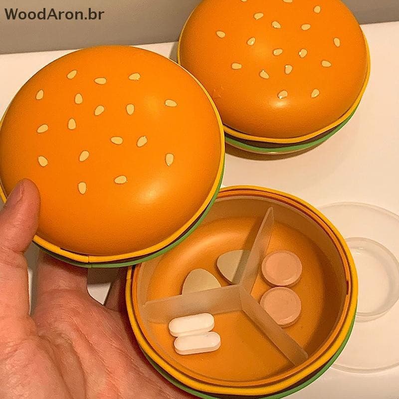 WoodAron 2/3/6 Grade Caixa De Comprimidos De Hambúrguer Portátil Dispensação De Medicamentos Três Refeições Por Dia Sete