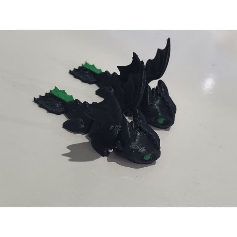 Anime Dragão Banguela Articulado 3D Premium Como Treina Seu Dragão Com Calda Verde Tamanho 14cm Para Mesa Gamer fofo