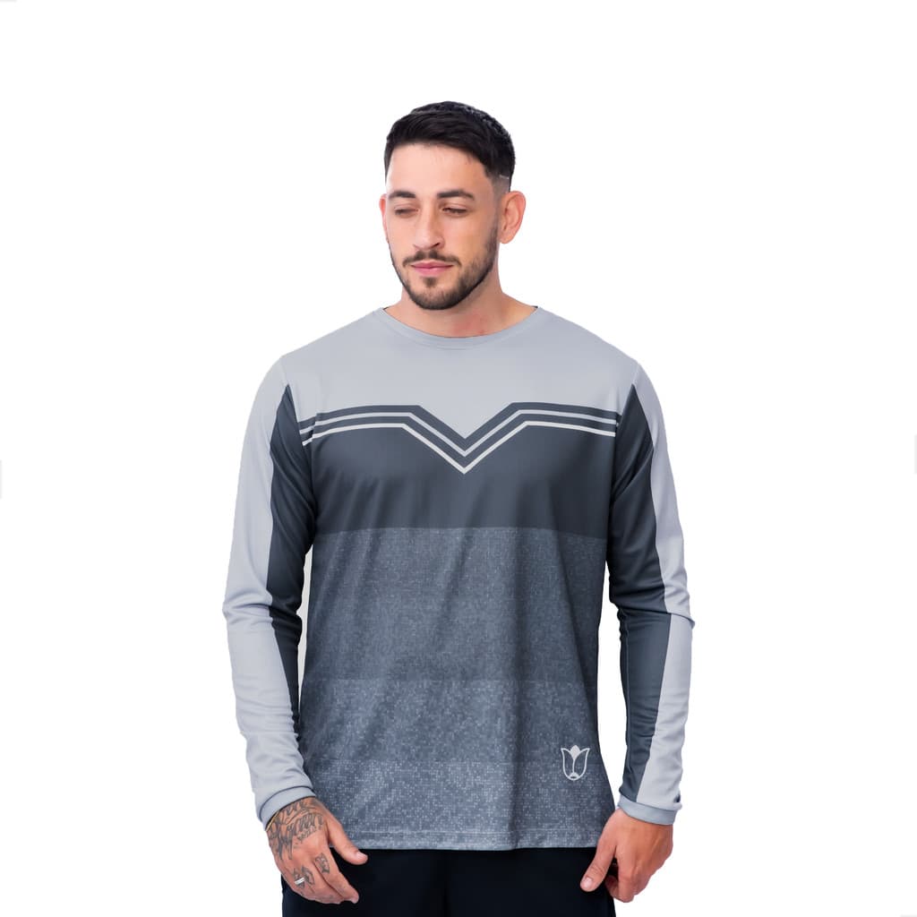 Camisa Dry Fit Masculina Manga Longa Proteção UV 50+ Secagem Rápida Esportiva B57