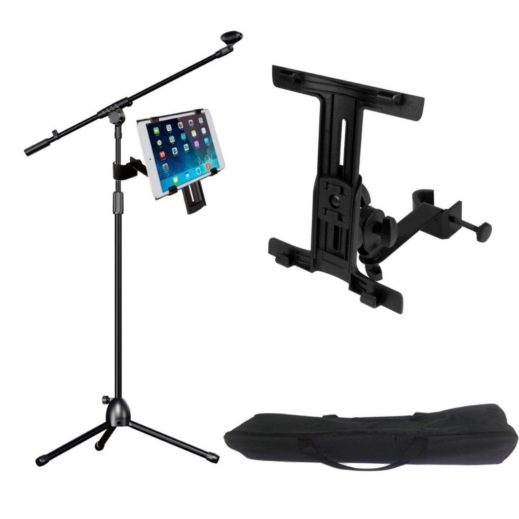 Pedestal Microfone C/ Suporte Tablet iPad Samsung Bag