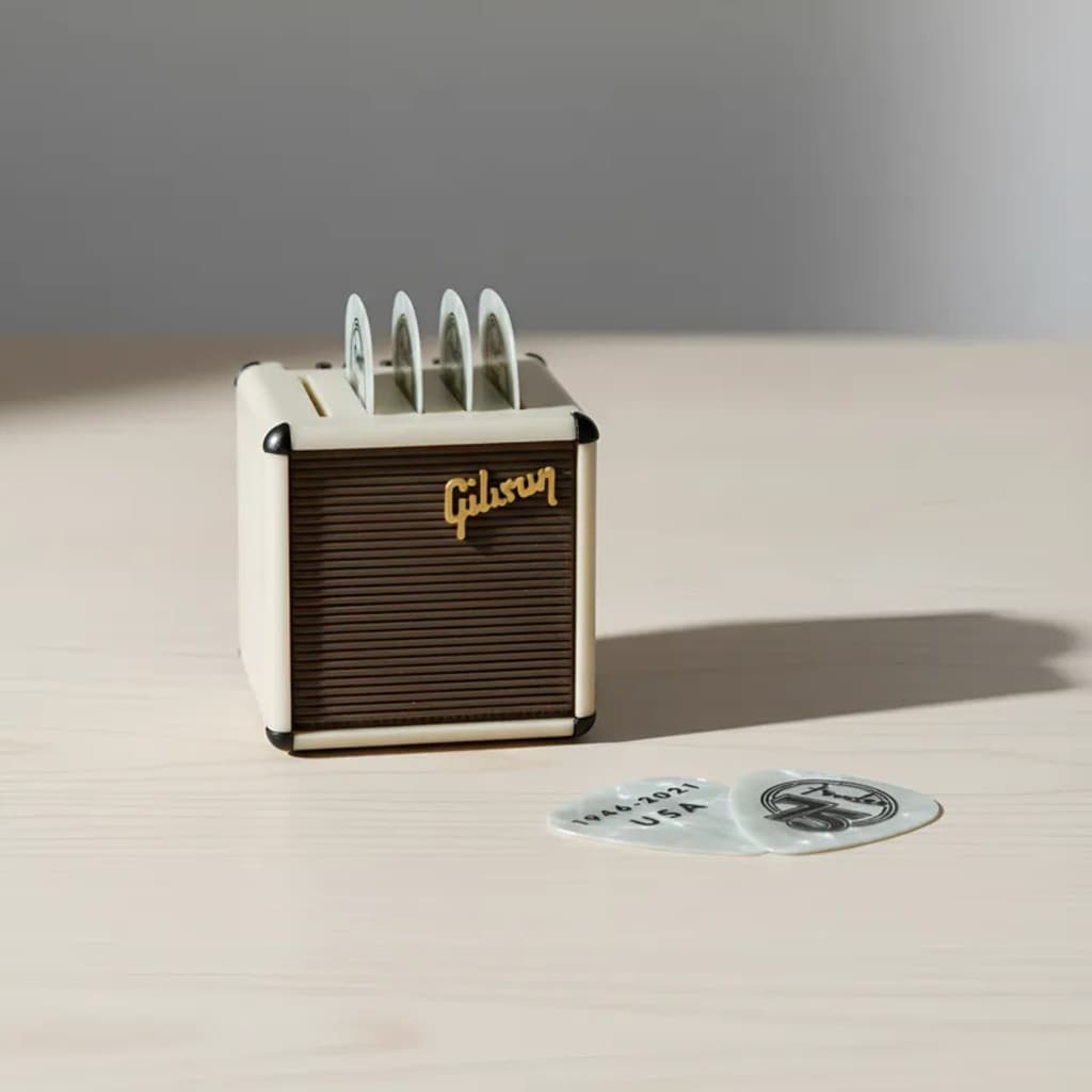 Porta Palhetas Gibson 3D – Suporte para 5 Palhetas de Guitarra