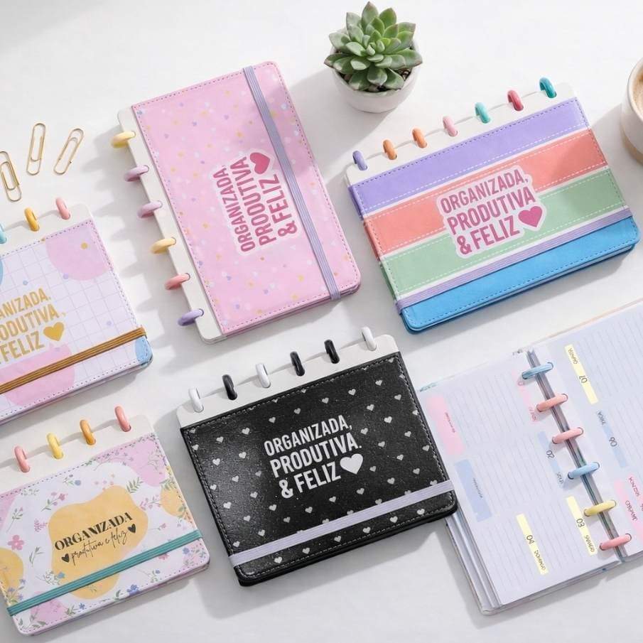 Mini Planner Fofinho Datado Sistema Inteligente de Disco Amor Infinito Cadernos