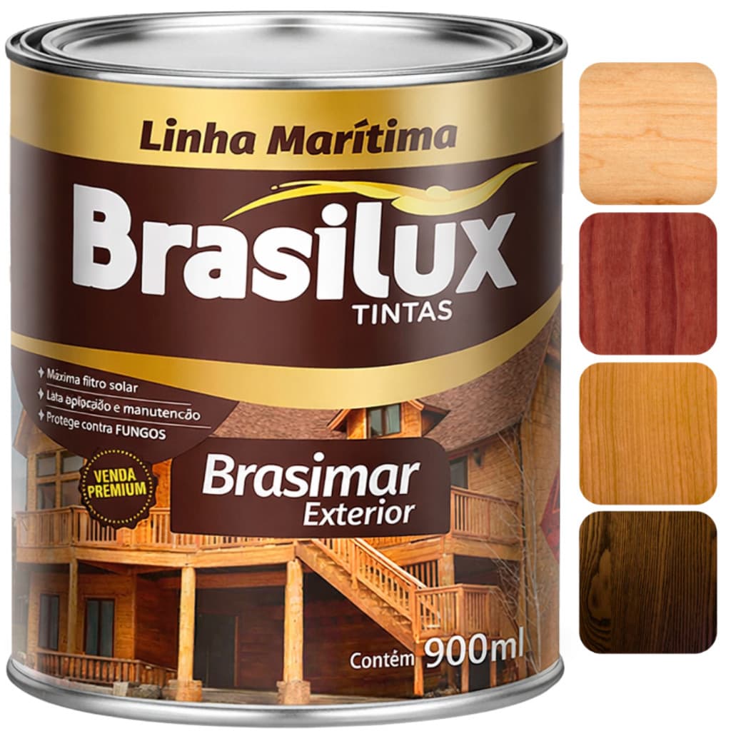 Verniz Marítimo Brasilux 900ml – Proteção Total UV e Brilho Duradouro para Madeira