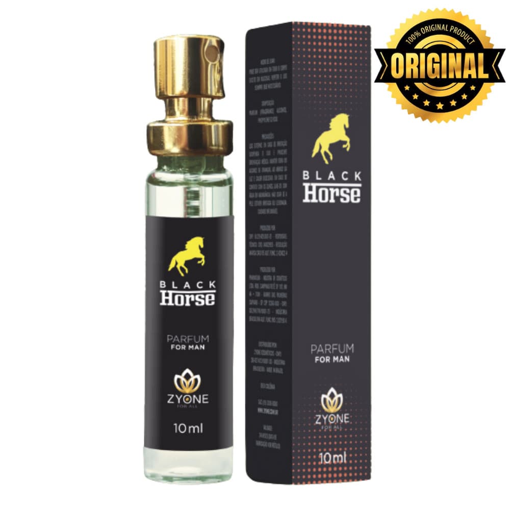 Black Horse Zyone Cosméticos Masculino Parfum 10ml Alta Fixação Essência Premium