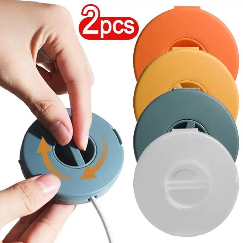 HdoorLink 2 Pcs Enrolador De Cabo Portátil Caixa De Armazenamento Redonda Para Carregador USB Fio De Dados Organizador D