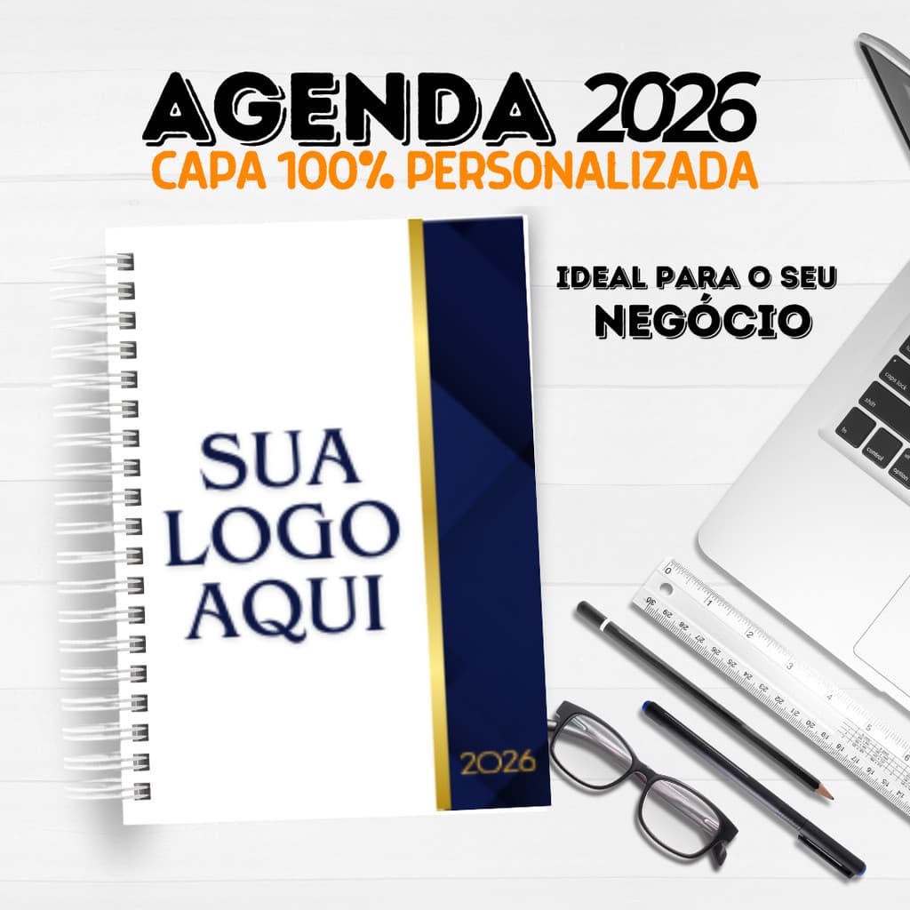 Agenda 2026 Personalizada com Logo - A5 - Brinde Corporativo