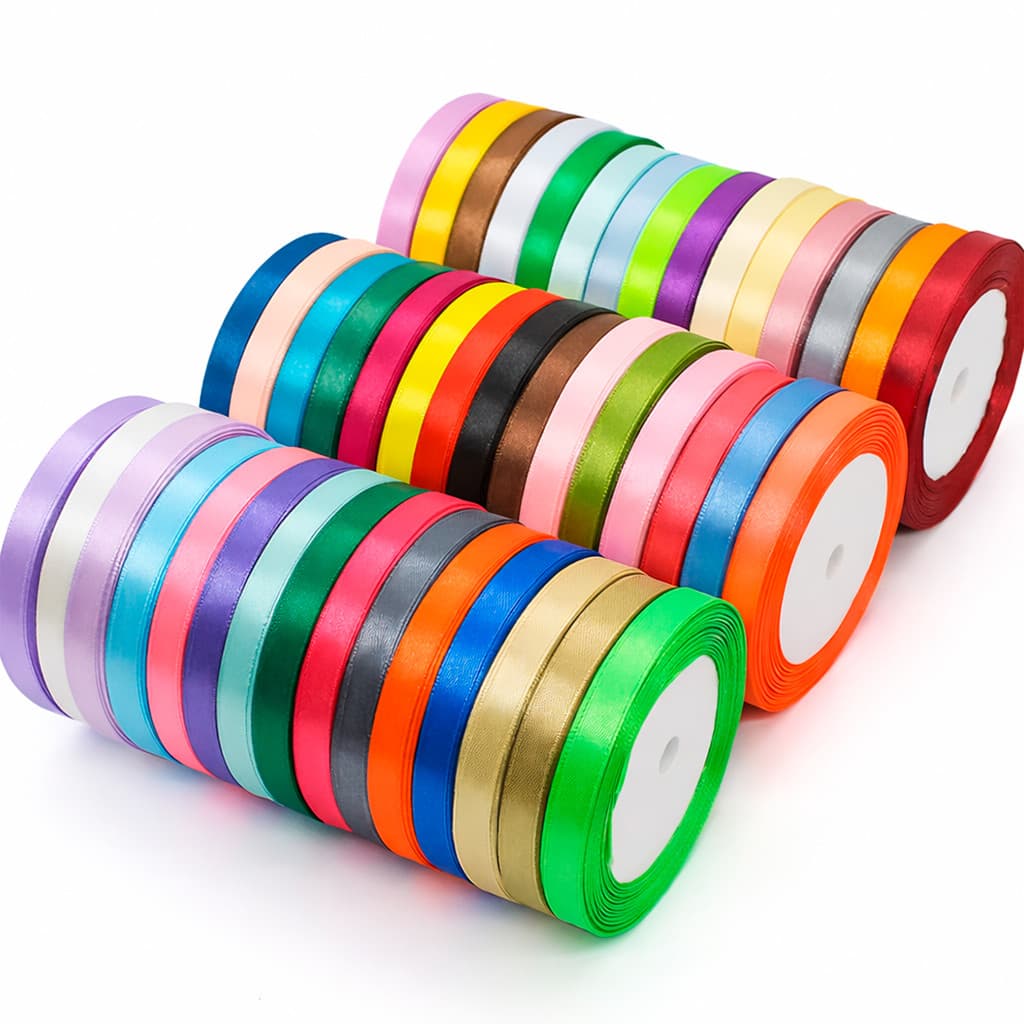 Fita de Cetim Nº 3 15mm – 45m ou 90m | Laços, Artesanato, Tiaras, Embalagens | Várias Cores