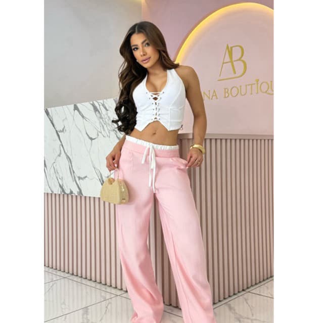 Cropped Corselete Feminino Alfaiataria com Amarração Frontal Cores Candy Verão Tendência 2025 Chic Corset