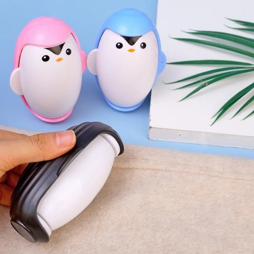 Rolo Pegajoso Lavável para Roupas - Modelo Pinguim Fofo, Remove Efetivamente Pêlos e Detritos！